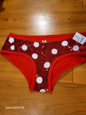 Sequin Hearts Red Polka Dot Sequin Bikini Panties